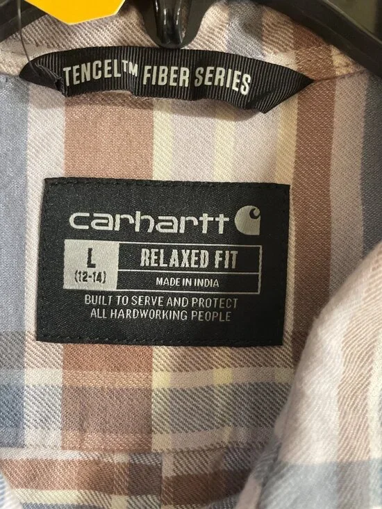 Carhartt Womens Relaxed Fit Plaid Long Sleeve Shirt L Tencel Fiber Series - Picture 6 of 10